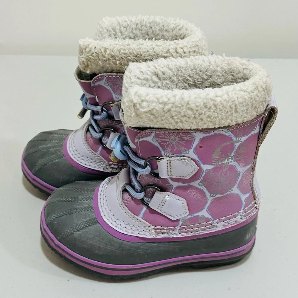 Sorel Yoot Pac Youth Lavender‎ Waterproof Faux Fur Lined Girl Boots. Size 12